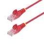 StarTech.com 50cm Raudonas plonas CAT6 Ethernet kabelis, be užkabinimų, 100W PoE, UTP, LSZH, 28AWG gryna vario viela, plonas RJ45 tinklo jungiamasis laidas su įtempimo mažinimu, individualiai išbandytas