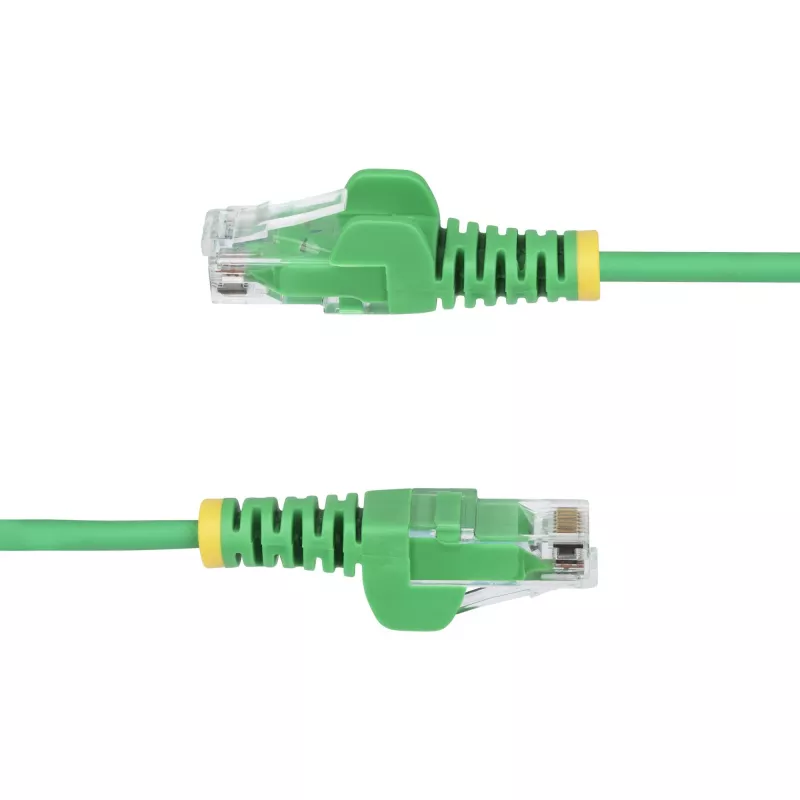 StarTech.com 50 cm žalias plonas CAT6 Ethernet kabelis, be užkliuvimų, 100W PoE, UTP, LSZH, 28AWG gryna varinė viela, plonas RJ45 tinklo jungiamasis laidas su įtempimo mažinimo elementais, individualiai išbandytas