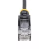 StarTech.com 7 m juodas plonas CAT6 eterneto kabelis, be užkabinimų, 100W PoE, UTP, LSZH, 28AWG gryna varinė viela, plonas RJ45 tinklo jungiamasis laidas su įtempimo mažinimo elementais, individualiai išbandytas