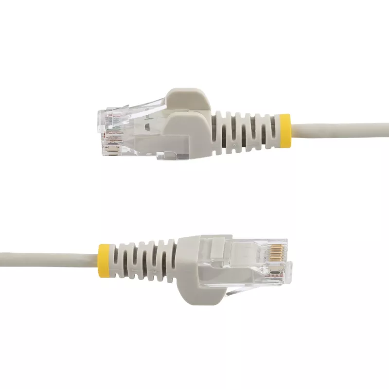 StarTech.com 7 m pilkas plonas CAT6 Ethernet kabelis, be užkablių, 100W PoE, UTP, LSZH, 28AWG gryna vario viela, plonas RJ45 tinklo jungiamasis laidas su įtempimo mažinimu, individualiai išbandytas