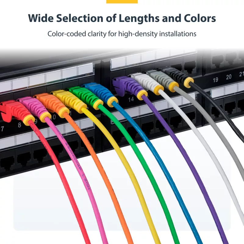 StarTech.com 7 m žalias plonas CAT6 eterneto kabelis, be užkabinimų, 100W PoE, UTP, LSZH, 28AWG gryna vario viela, plonas RJ45 tinklo jungiamasis laidas su įtempimo mažinimo elementais, individualiai išbandytas