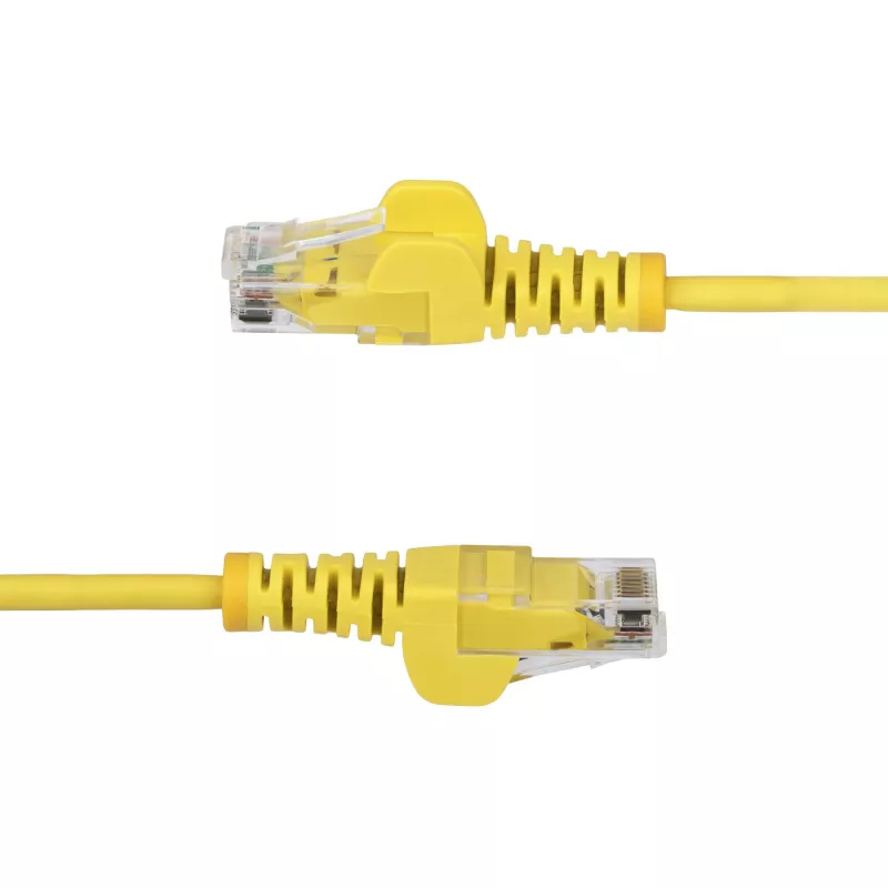 StarTech.com 7 m geltonas plonas CAT6 Ethernet kabelis, be užkabinimų, 100W PoE, UTP, LSZH, 28AWG gryna varinė viela, plonas RJ45 tinklo jungiamasis laidas su įtempimo mažinimo elementais, individualiai išbandytas