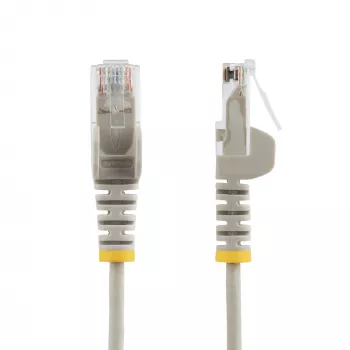 StarTech.com 10 m pilkas plonas CAT6 Ethernet kabelis, be užkablių, 100W PoE, UTP, LSZH, 28AWG gryna varinė viela, plonas RJ45 tinklo jungiamasis laidas su įtempimo mažinimo elementais, individualiai išbandytas