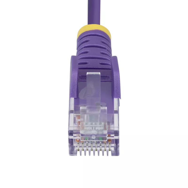 StarTech.com 10m purpurinis plonas CAT6 Ethernet kabelis, be užkliuvimų, 100W PoE, UTP, LSZH, 28AWG gryna varinė viela, plonas RJ45 tinklo laidinys su įtempimo mažinimo elementais, individualiai išbandytas