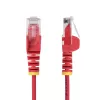 StarTech.com 15m raudonas plonas CAT6 Ethernet kabelis, be užkabinimų, 100W PoE, UTP, LSZH, 28AWG gryna varinė viela, plonas RJ45 tinklo jungiamasis laidas su įtempimo mažinimo elementais, individualiai išbandytas