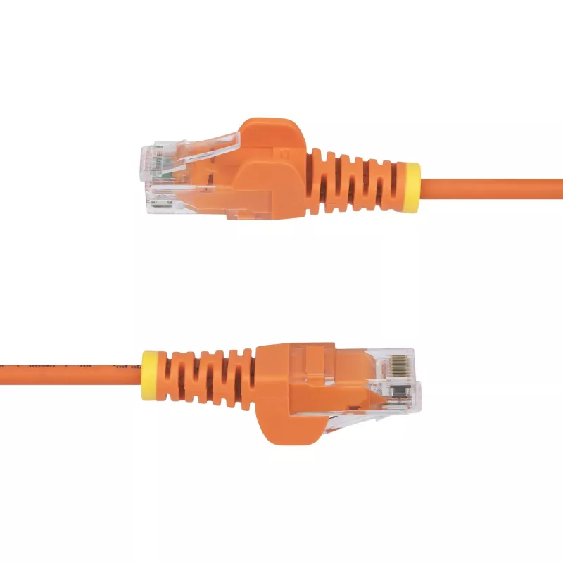 StarTech.com 15 m oranžinis plonas CAT6 Ethernet kabelis, be užkabliukų, 100W PoE, UTP, LSZH, 28AWG gryna varinė viela, plonas RJ45 tinklo jungiamasis laidas su įtempimo mažinimo elementais, individualiai išbandytas