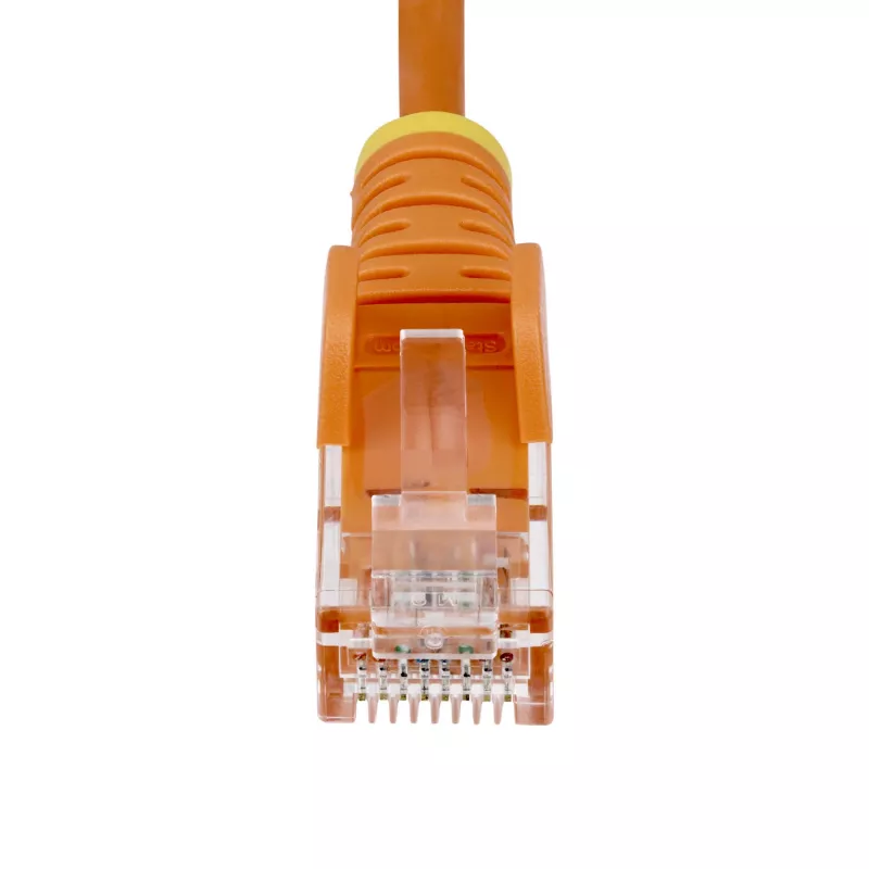 StarTech.com 15 m oranžinis plonas CAT6 Ethernet kabelis, be užkabliukų, 100W PoE, UTP, LSZH, 28AWG gryna varinė viela, plonas RJ45 tinklo jungiamasis laidas su įtempimo mažinimo elementais, individualiai išbandytas