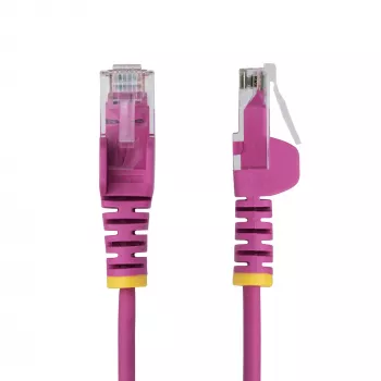 StarTech.com 3 m rožinis plonas CAT6 Ethernet kabelis, be užkabinimo, 100W PoE, UTP, LSZH, 28AWG gryna vario viela, plonas RJ45 tinklo laidų sujungimo laidas su įtempimo mažinimo elementais, individualiai išbandytas