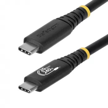 StarTech.com 2 m USB4 laidas, 20 Gbps, USB-IF sertifikuotas USB-C, 240 W PD EPR, 4K 120 Hz DP 1.4, TPE apvalkalas, juodas