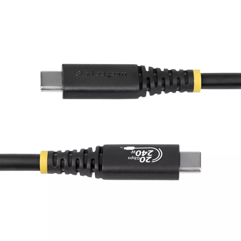 StarTech.com 2 m USB4 laidas, 20 Gbps, USB-IF sertifikuotas USB-C, 240 W PD EPR, 4K 120 Hz DP 1.4, TPE apvalkalas, juodas