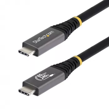StarTech.com 50cm USB4 laidas, 80Gbps, USB-IF sertifikuotas USB-C, 240W PD, 8K 120Hz/4K 240Hz DP2.1 DP80, TPE apvalkalas, suderinamas su Thunderbolt 4 - juodas USB-C kabelis