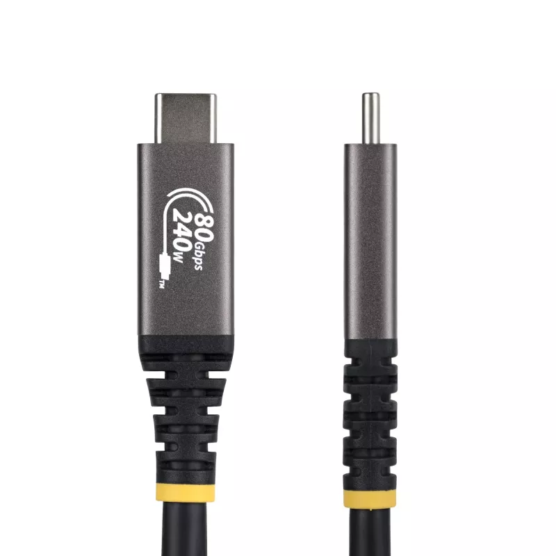 StarTech.com 1m USB4 laidas, 80Gbps, USB-IF sertifikuotas USB-C laidas, 240W PD, 8K 120Hz/4K 240Hz DP2.1 DP80, TPE apvalkalas, suderinamas su Thunderbolt 4 - juodas USB-C laidas
