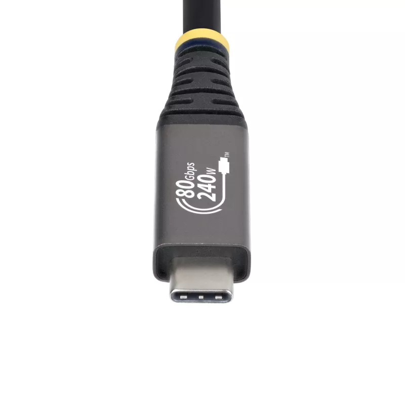 StarTech.com 1m USB4 laidas, 80Gbps, USB-IF sertifikuotas USB-C laidas, 240W PD, 8K 120Hz/4K 240Hz DP2.1 DP80, TPE apvalkalas, suderinamas su Thunderbolt 4 - juodas USB-C laidas