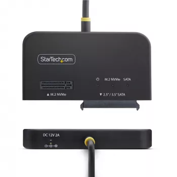 StarTech.com USB-C/USB-A prie M.2 NVMe ir 2,5 col./3,5 col. SATA adapteris, 10Gbps, be įrankių, išorinis SSD/HDD skaitytuvas, B+M/M-Key