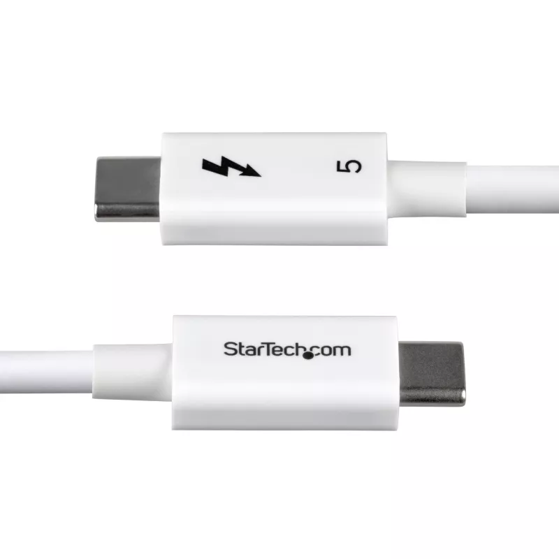 StarTech.com 2,6 pėdų (80 cm) Thunderbolt 5 laidas, 80 Gbps / iki 120 Gbps, 240 W PD, 8K 60 Hz, sertifikuotas Thunderbolt laidas, suderinamas su Thunderbolt 4 / USB4 / USB-C – baltas