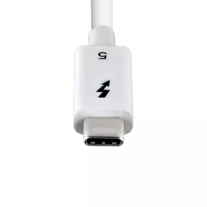 StarTech.com 2,6 pėdų (80 cm) Thunderbolt 5 laidas, 80 Gbps / iki 120 Gbps, 240 W PD, 8K 60 Hz, sertifikuotas Thunderbolt laidas, suderinamas su Thunderbolt 4 / USB4 / USB-C – baltas