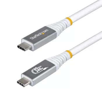 StarTech.com USB4 kabelis 1m, 80Gbps, USB-IF sertifikuotas USB-C, 240W PD, 8K 120Hz/4K 240Hz DP2.1, TPE apvalkalas, suderinamas su Thunderbolt 4 - baltas