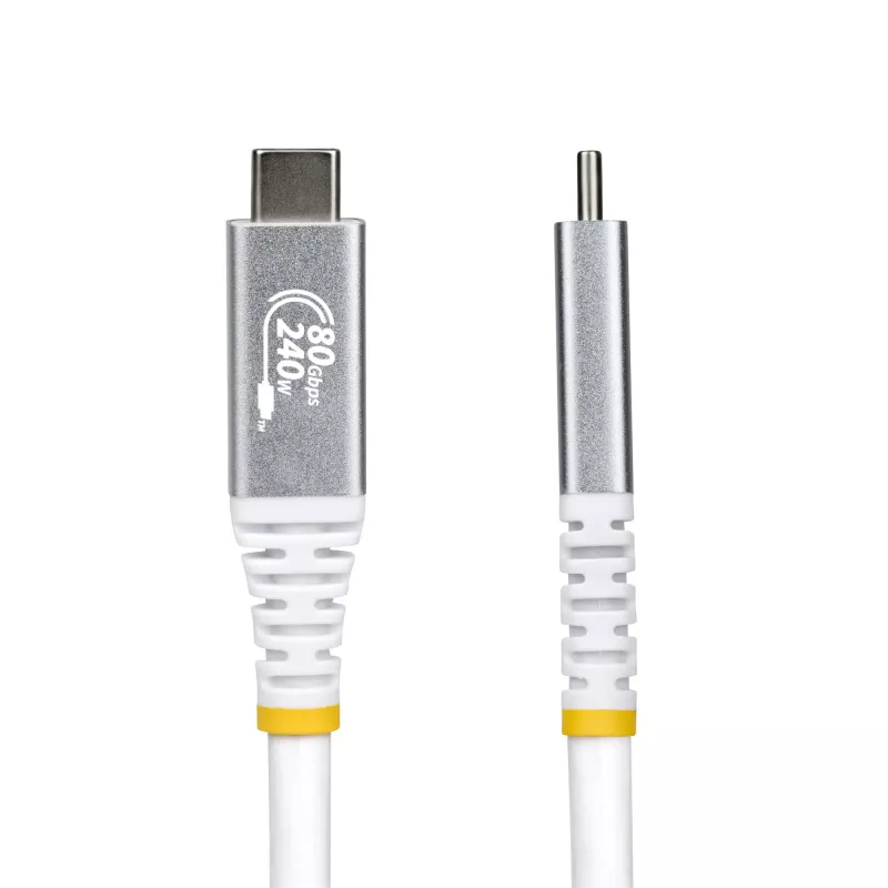 StarTech.com USB4 kabelis 1m, 80Gbps, USB-IF sertifikuotas USB-C, 240W PD, 8K 120Hz/4K 240Hz DP2.1, TPE apvalkalas, suderinamas su Thunderbolt 4 - baltas