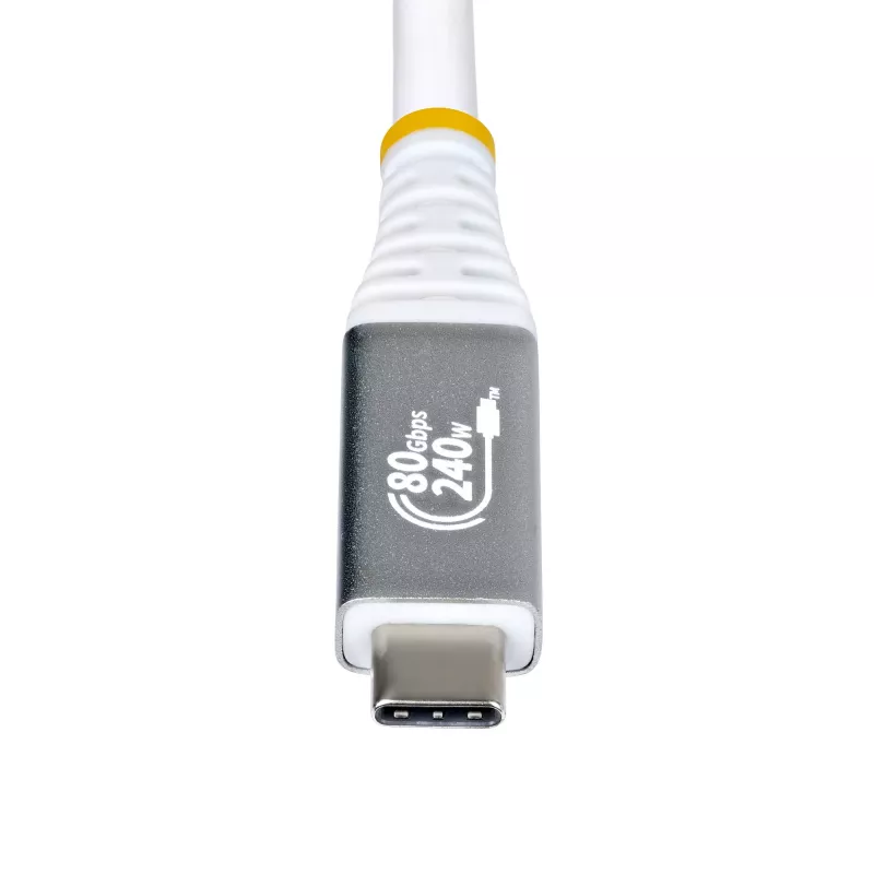 StarTech.com USB4 kabelis 1m, 80Gbps, USB-IF sertifikuotas USB-C, 240W PD, 8K 120Hz/4K 240Hz DP2.1, TPE apvalkalas, suderinamas su Thunderbolt 4 - baltas