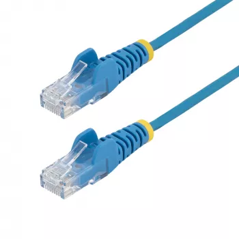StarTech.com 25 cm mėlynas plonas CAT6 Ethernet kabelis, be užkablių, 100W PoE, UTP, LSZH, 28AWG gryna vario viela, plonas RJ45 tinklo jungiamasis laidas su įtempimo mažinimo elementais, individualiai išbandytas