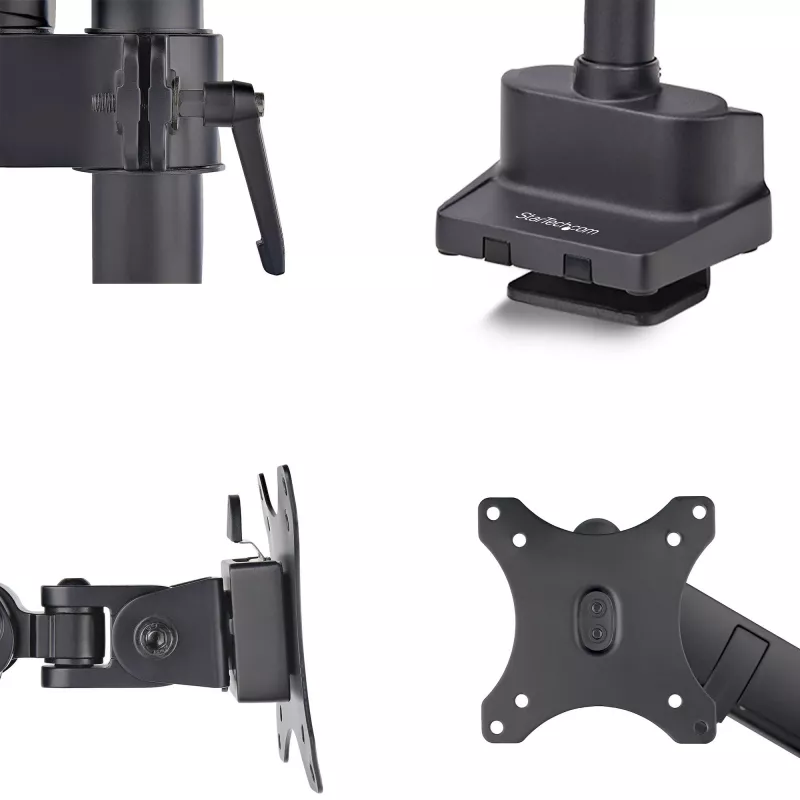 StarTech.com Monitorio laikiklis ant stalo, iki 40 colių/8 kg, mechaninė spyruoklinė ranka, C spaustuvas/įvorė, montavimas iš viršaus, reguliavimas be įrankių