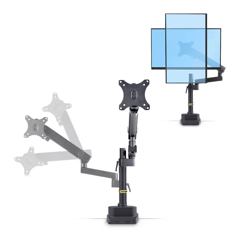 StarTech.com Monitorio laikiklis ant stalo, iki 40 colių/8 kg, mechaninė spyruoklinė ranka, C spaustuvas/įvorė, montavimas iš viršaus, reguliavimas be įrankių