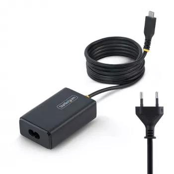 StarTech.com 65W USB-C nešiojamojo kompiuterio įkroviklis, 1,5 m integruotas USB-C kabelis, maitinimo adapteris, tinkamas Dell, XPS, HP ProBook, MacBook Pro, Microsoft Surface Pro