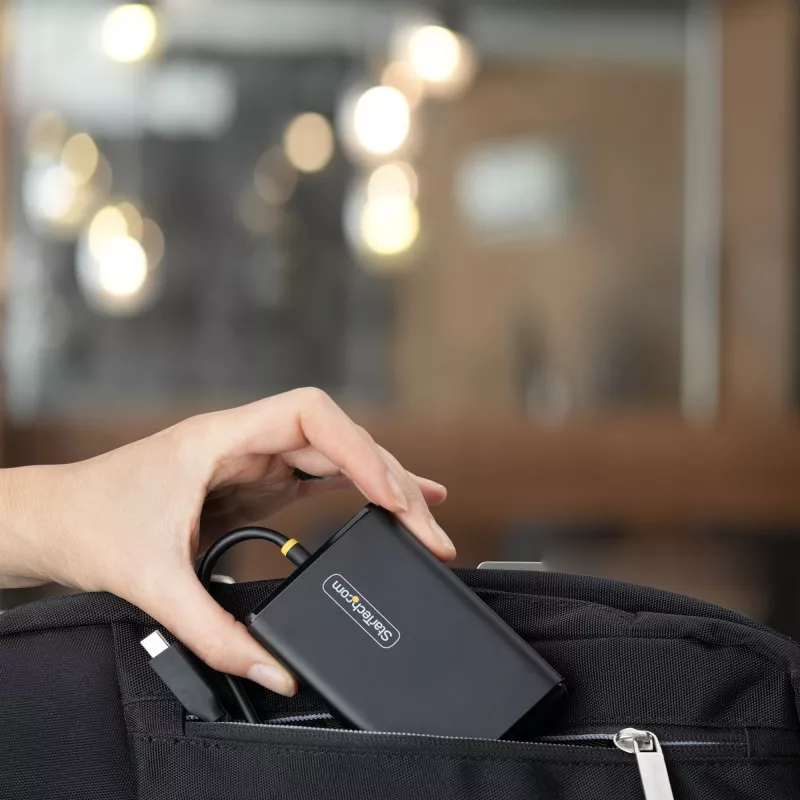 StarTech.com 65W USB-C nešiojamojo kompiuterio įkroviklis, 1,5 m integruotas USB-C kabelis, maitinimo adapteris, tinkamas Dell, XPS, HP ProBook, MacBook Pro, Microsoft Surface Pro