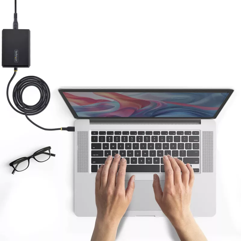 StarTech.com 100W USB-C nešiojamojo kompiuterio įkroviklis su 1,5 m USB-C kabeliu, maitinimo adapteris, tinka Dell, XPS, HP ProBook, MacBook Pro, Microsoft Surface Pro