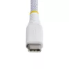 StarTech.com 1m (3ft) balta USB-C įkrovimo laidas, 60W (3A) PD, dviejų sluoksnių pintas nailono/TPE apvalkalas, tvirtas USB-C įkrovimo laidas, USB 2.0 nešiojamojo kompiuterio įkroviklio laidas