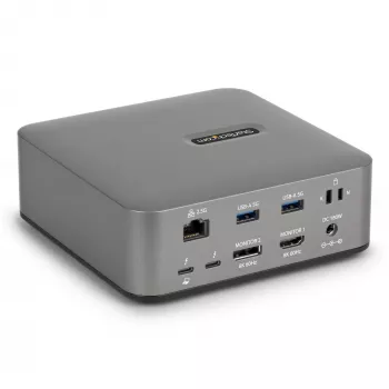 StarTech.com Thunderbolt 5 dokų stotelė, DP / HDMI, trijų monitorių dokas iki 4K 144Hz arba dviejų 8K 60Hz, 5x USB prievadai, 140W nešiojamojo kompiuterio įkrovimas