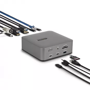StarTech.com Thunderbolt 5 dokų stotelė, DP / HDMI, trijų monitorių dokas iki 4K 144Hz arba dviejų 8K 60Hz, 5x USB prievadai, 140W nešiojamojo kompiuterio įkrovimas