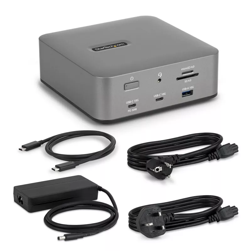 StarTech.com Thunderbolt 5 dokų stotelė, DP / HDMI, trijų monitorių dokas iki 4K 144Hz arba dviejų 8K 60Hz, 5x USB prievadai, 140W nešiojamojo kompiuterio įkrovimas