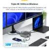StarTech.com Thunderbolt 5 dokų stotelė, DP / HDMI, trijų monitorių dokas iki 4K 144Hz arba dviejų 8K 60Hz, 5x USB prievadai, 140W nešiojamojo kompiuterio įkrovimas