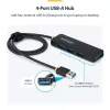 StarTech.com 4 prievadų USB-A šakotuvas, 5 Gb/s, maitinamas iš USB, USB-A į 4x USB-A mini šakotuvas, 61 cm laidas, PCR plastikas, nešiojamas