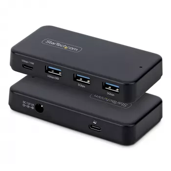 StarTech.com 4 prievadų USB-C ir USB-A šakotuvas, 5 Gbps, su maitinimu, 2-in-1 USB-C ir USB-A laidas, 1x USB-C ir 3x USB-A (1x BC 1.2), 36W maitinimo adapteris