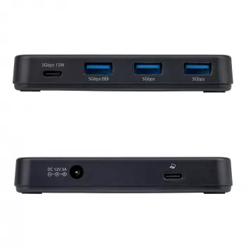 StarTech.com 4 prievadų USB-C ir USB-A šakotuvas, 5 Gbps, su maitinimu, 2-in-1 USB-C ir USB-A laidas, 1x USB-C ir 3x USB-A (1x BC 1.2), 36W maitinimo adapteris