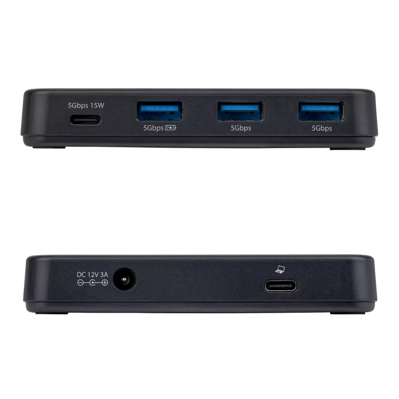 StarTech.com 4 prievadų USB-C ir USB-A šakotuvas, 5 Gbps, su maitinimu, 2-in-1 USB-C ir USB-A laidas, 1x USB-C ir 3x USB-A (1x BC 1.2), 36W maitinimo adapteris
