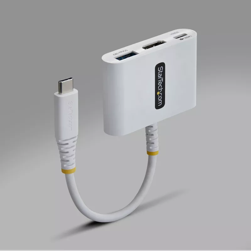 StarTech.com USB-C į HDMI kelių prievadų adapteris su 140W PD įkrovimu, 4K 60Hz HDMI, USB 5Gbps šakotuvas, mini dokas, skirtas MacBook / Dell / ThinkPad / HP / iPad / planšetėms