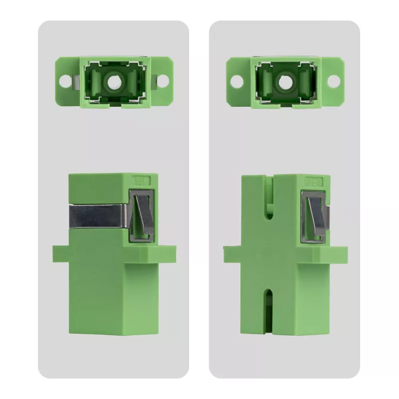 SC į SC jungtis 10 vnt., OS2 vienmodė SC šviesolaidinė jungtis su flanšu, SC/APC simpleksinis adapteris