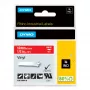 DYMO Rhino Industrial vinilinės etiketės | 12 mm x 5,5 m | Baltas tekstas raudoname fone | Lipnios | Skirtos LabelManager ir Rhino etikečių spausdintuvams
