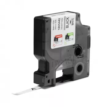 DYMO Rhino Industrial nuolatinės poliesterio etiketės | 6 mm x 5,5 m | juodas spausdinimas ant baltos | lipnios | skirta Rhino ir LabelManager etikečių spausdintuvams