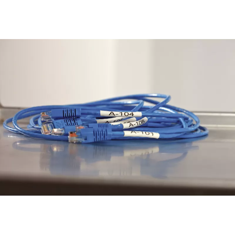 DYMO Rhino pramoniniai termosusitraukiantys kabelių žymėjimo vamzdeliai | 24 mm x 1,5 m | juoda ant geltonos | Rhino etikečių spausdintuvams