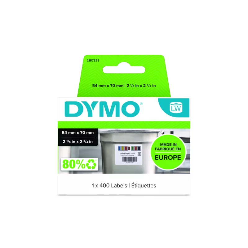 DYMO Originalios etiketės maisto pramonei Stock Rotation | 54mm x 70mm | 400 spalvotų lipnių etikečių | LabelWriter spausdintuvams