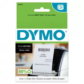 DYMO Original LabelWriter ištisinės etiketės | 57 mm x 91 metrai | 1 ritinys