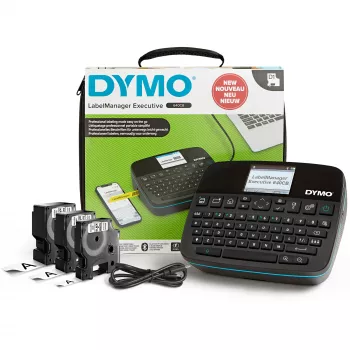 DYMO LabelManager Executive 640 CB nešiojamas etikečių spausdintuvas su dėklu ir 3 kasetėmis | Kompaktiškas QWERTY etikečių spausdintuvas | Bluetooth ir USB jungtys | Suderinamas su D1 etiketėmis