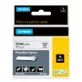 DYMO Rhino pramoninė lanksti nailono juosta etiketėms | 24 mm x 3,5 m | Juodas spaudinys ant balto | Lipni | Skirta LabelManager ir Rhino etikečių spausdintuvams