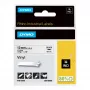 DYMO Rhino pramoninės vinilo etiketės | 12 mm x 5,5 m | Juodas spaudinys ant baltos | Lipnios | skirtos Rhino ir LabelManager etikečių spausdintuvams