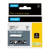 DYMO Rhino pramoninės lanksčios nailono etiketės | 12 mm x 3,5 m | juodas spausdinimas ant balto | lipnios | skirta Rhino ir LabelManager etikečių spausdintuvams