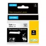 DYMO Rhino pramoninės nuolatinės poliesterio etiketės | 9 mm x 5,5 m | Juodas spausdinimas ant skaidraus | Lipnios | Skirtos LabelManager ir Rhino etikečių spausdintuvams